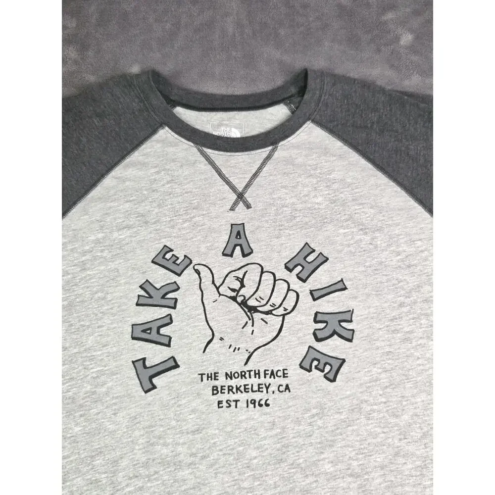 The North Face Shirt Men Size XXL Gray 3/4 Sleeve Raglan Style Cotton Berkeley